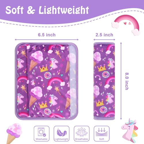 Image of Seat Belt Covers for Kids, 2 Pack Double-Sided Use Shoulder Pads for Kids