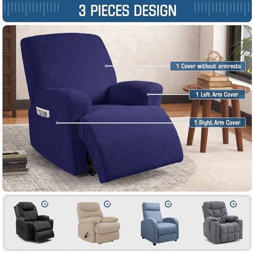 TAOCOCO Recliner Chair Cover, Stretch Sofa Cover 1 Seater With Arm Rest, Couch Cover Soft - Image 3