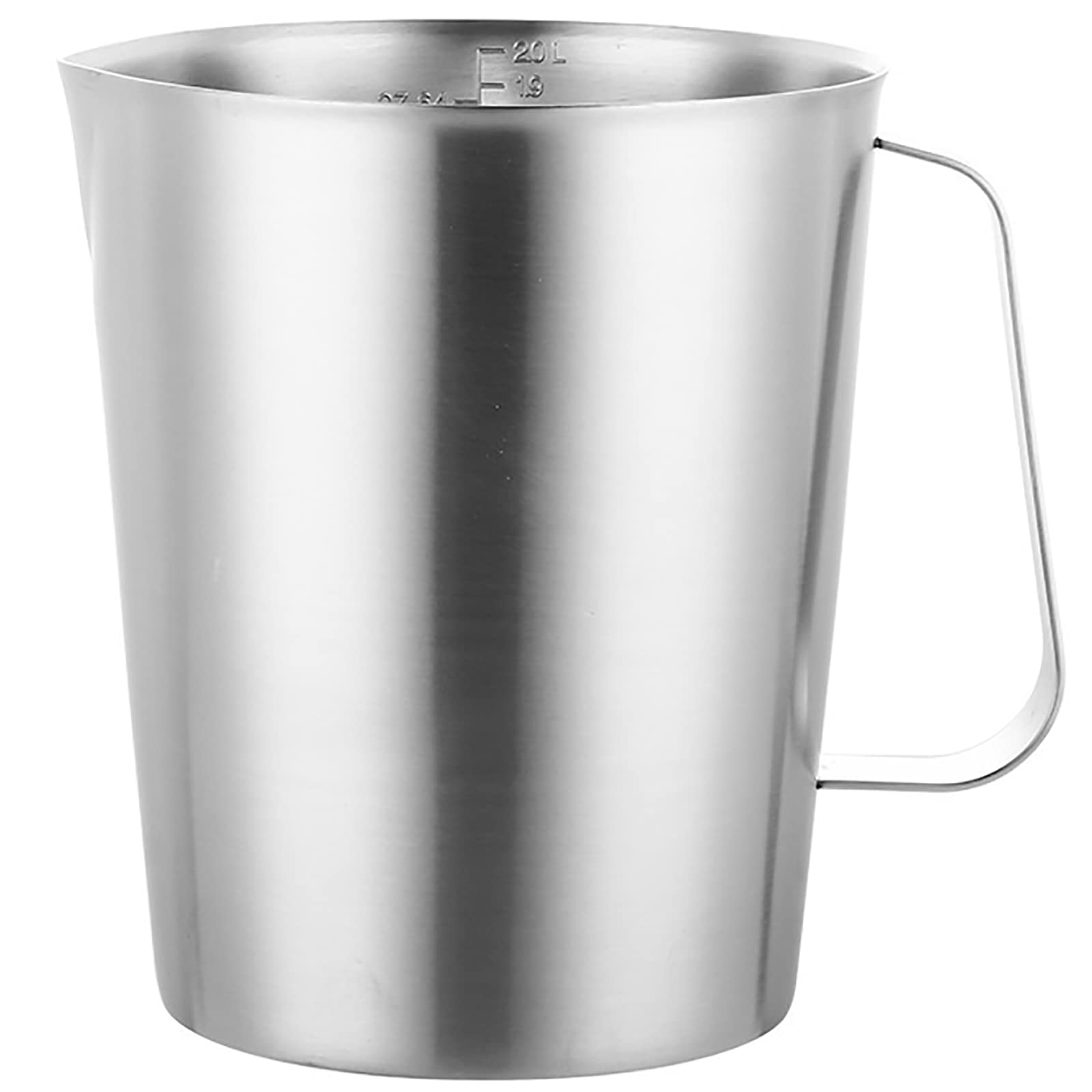 WOMLEX 計量カップ ステンレス304 目盛り付き 耐熱 量杯 2000ml 大容量 泡立てカップ スケール コーヒーでしょう ミルクティー 業務用 (2000ml, 304ステンレス)