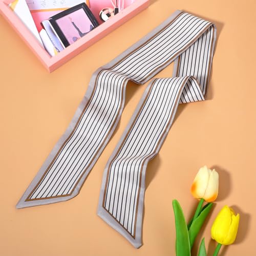 6 Pack Silk Like Head Scarves for Women Stylish Printed Neck Hair Accessories Lightweight Scarves for Hair Wrapping Outfit Decor Handbag Purse Styling Gift for Everyday Wear Parties Travel4