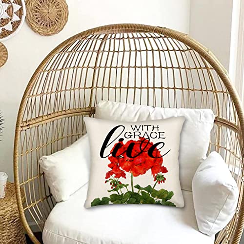 Live-with-Grace-Decorative-Red-Geranium-Flower-Pillow-Covers-18×18-Inch-Spring-Summer-Outdoor-Farmhouse-Throw-Pillows-Botanical-Plant-Garden-Decor-Cushion-Case-for-Sofa-Couch Live with Grace Decorative Red Geranium Flower Pillow Covers 18×18 Inch Spring Summer Outdoor Farmhouse Throw Pillows Botanical Plant Garden Decor Cushion Case for Sofa Couch