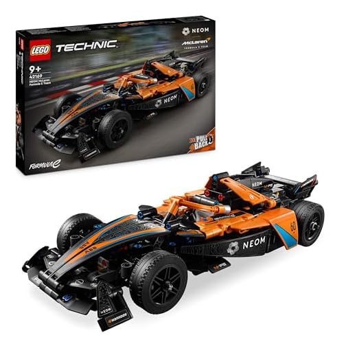 LEGO Technic NEOM McLaren Formula E Race Car Toy for 9 Plus year Old Kids, Boys & Girls, Model Pull-Back Vehicle Building Set, Kids' Bedroom Decoration, Birthday Gift Idea 42169