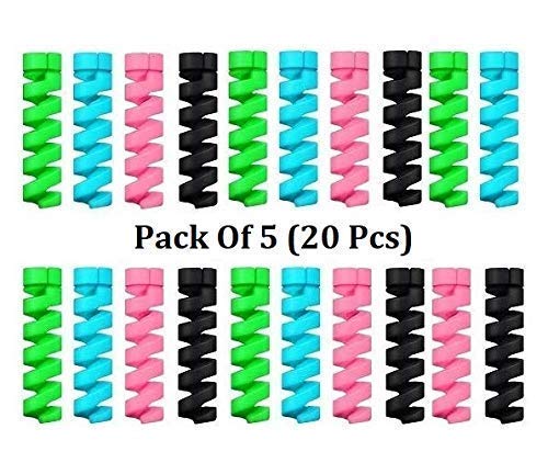Redclip Cable Protector, Spiral Cable Protector, Flexible Silicone Micro USB Cord Protector Compatible with iPhone/Android/Headphone/Computer Cables (Pack of 5 | 20 Pieces) (B0BJBR2JS1) Amazon Price History, Amazon Price Tracker