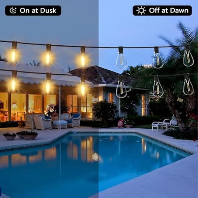 120FT Outdoor String Lights, Ultra Long Waterproof 30+2 Shatterproof Bulbs Led Outside Patio Lights for Porch Deck Garden Backyard Balcony Wedding Party Decor