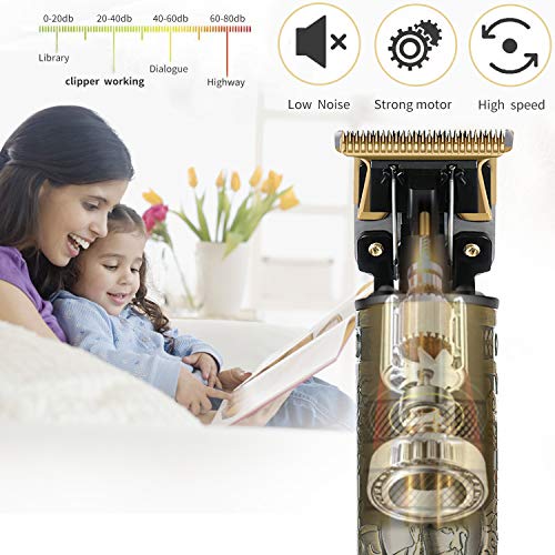 Hair Clippers for Men Professional Electric Outliner Clippers Barber Accessories Grooming Rechargeable Cordless Hair Trimmer Equipped with Close Cutting T-Blade