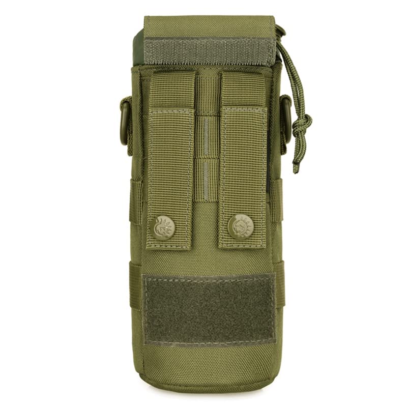 Pochette Molle Tactique Pour Bouteille D'Eau - Nylon 1000D - Randonnée Camping Pêche - Noir/Vert/Tan