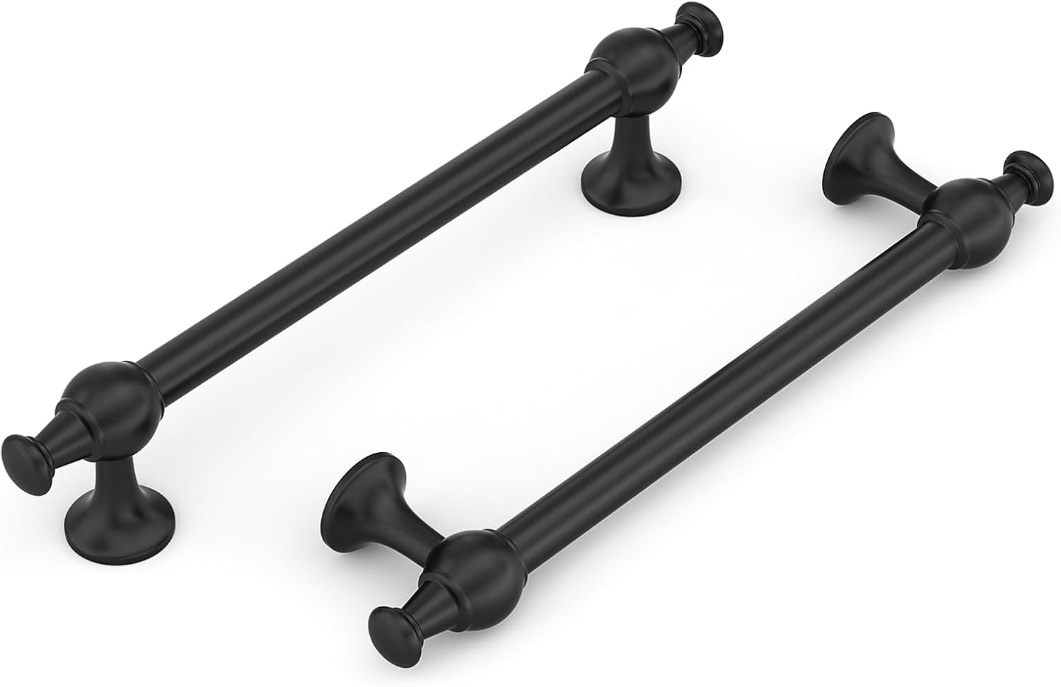 Rergy 10 Pack Black Cabinet Pulls, 5 Inch Hole Center Matte Black Handles, Dresser Drawer Pulls, Delicate Brushed Finish, Zinc Alloy Kitchen Hardware 5 in hole centers Matte Black