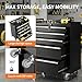 IDEALHOUSE Rolling Tool Chest, 5 Drawers Tool Storage Cabinet, Toolbox with Wheels, Portable Tool Cabinet Organizer with Locking System & Drawer Liners, Tool Storage Cart for Garage, Workshop, Black