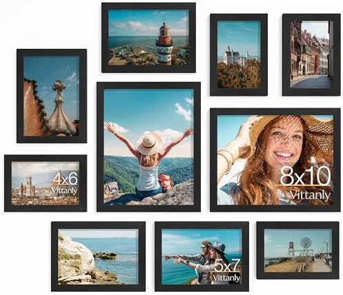 Vittanly 10 Pack Picture Frames Collage Wall Decor, Gallery Wall ...
