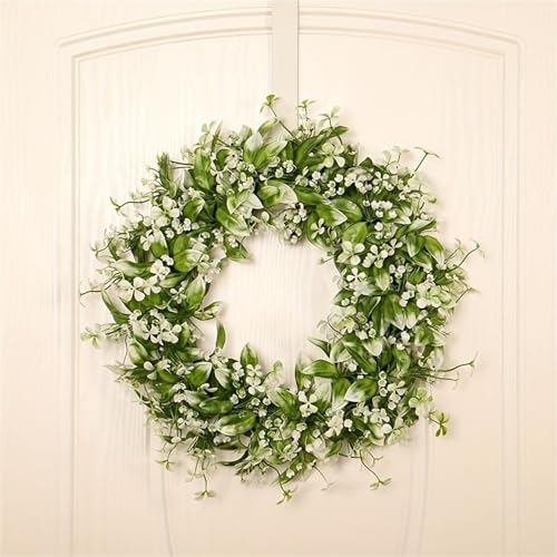 Couronne de souffle de bébé artificielle durable pour porte extérieure sans flétrissement - 5
