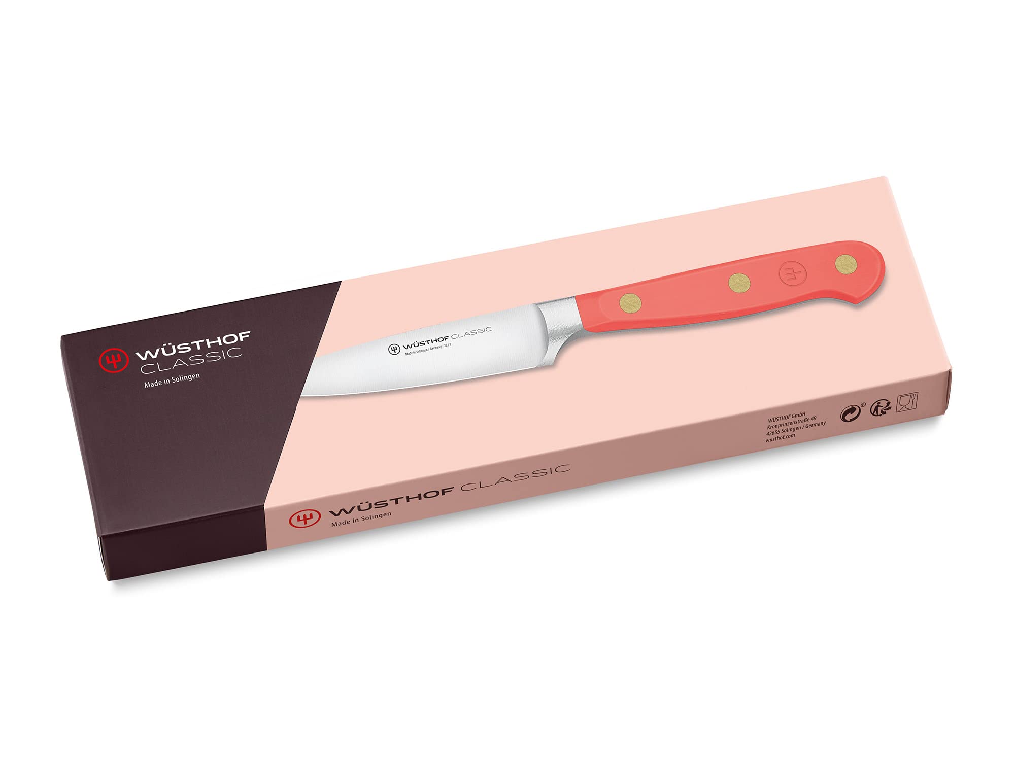 WÜSTHOF Classic Gemüsemesser 9 cm, Coral Peach (Orange), 3.5"