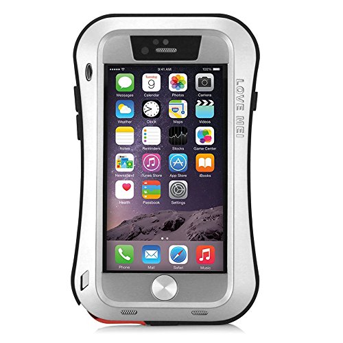 iphone 6 Plus / 6s Plus Case, Tomplus Aluminum Alloy Metal Corning Gorilla Glass Shockproof Dustproof Weatherproof Limited Waterproof Case Heavy Duty Protection Hard Cover for Apple iPhone 6/6s Plus 5.5 inch(silver)