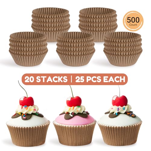 Parmedu BK032 500Pcs Paper Cupcake Liners: Standard Size 2 Inches Muffin Liners thumb #2