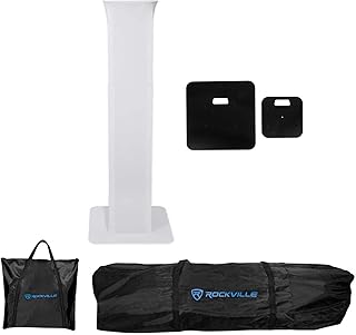 (1) Rockville RTP32W Black or White Totem Moving Head Light Stand+Scrims+Bag