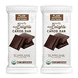Missy J's Organic Carob Dark Delights Unsweetened Plain Candy Bar 3 Oz 2 Pack | Vegan, Gluten and Caffeine Free, Healthy Substitute for Chocolate, Perfect for Snacks and Treats, Personalized Gift