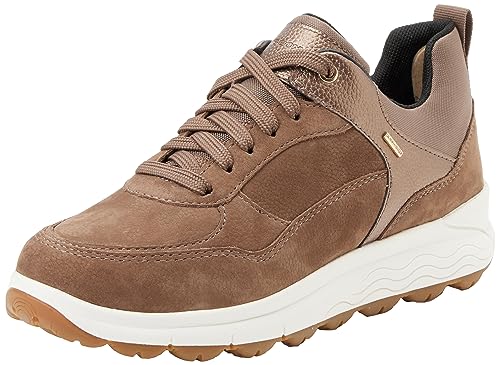 Geox D Spherica 4x4 B ABX - Tenis para Mujer, Correa Gris Pardo Oscuro, 37 EU