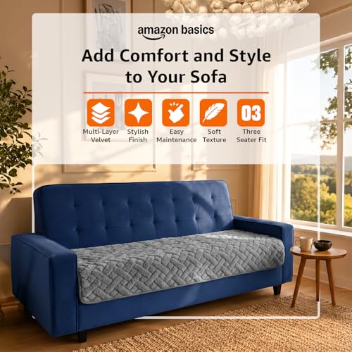Image of Amazon Basics - Jacquard Quilted Make Your Own Sofa Cover |70 x 180 cm| Microfiber Sofa Slipcover | 350 GSM (3 Seater)