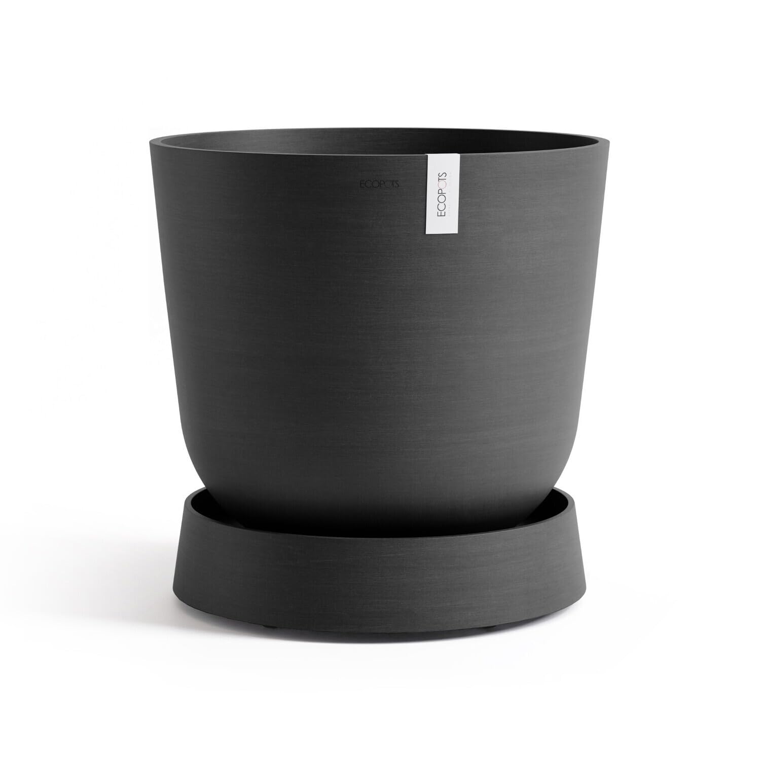 Ecopots Untersetzer rollbar für Blumentopf Oslo 45 dunkelgrau rund - Durchmesser innen 35 cm/außen 41 cm - Unterteller mit Rollen für Pflanzentopf Pflanzenroller Topfuntersetzer Indoor Outdoor