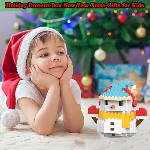 Image of Christmas Snowman Building Micro Blocks Set Compatible with Lego Christmas Advent Calendar 2026 Stacking New Toys Holiday Present Box New Year Xmas Gifts for Kids and Adults (Snowman)