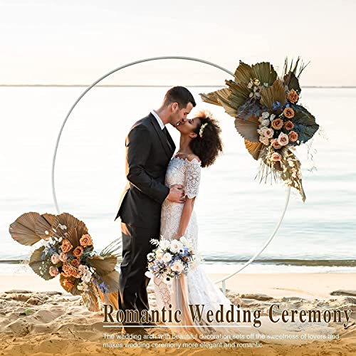 Wedding Arch Round Backdrop Stand Wedding Arches For Ceremony Wedding Arch Stand 6.6Ft Round Balloon Arch Frame Golden Balloon Arch Stand Round Balloon Backdrop Frame (6.6Ft White) #TOP1