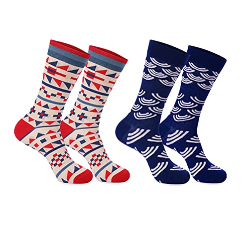 Image of HHX YONLEE Dress Socks 5 /6 /10 Pairs Crew Argyle Colorful Cotton Novelty Casual Happy Fun