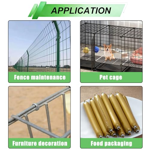 Image of 285 pcs Hog Rings with Straight Hog Ring Pliers Kit 3 /4 inch 1 /2 inch 3 /8 inchGalvanized Hog Rings for Animal Pet Cages、Ropes、Bagging、DIY Craft、Furniture (Pack of 2)