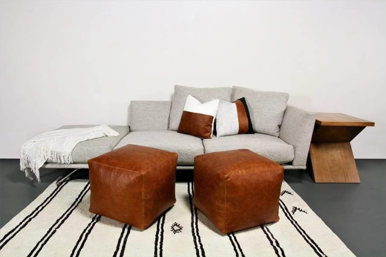 Amazon｜Storekech 素晴らしい正方形レザーオットマンプーフ  