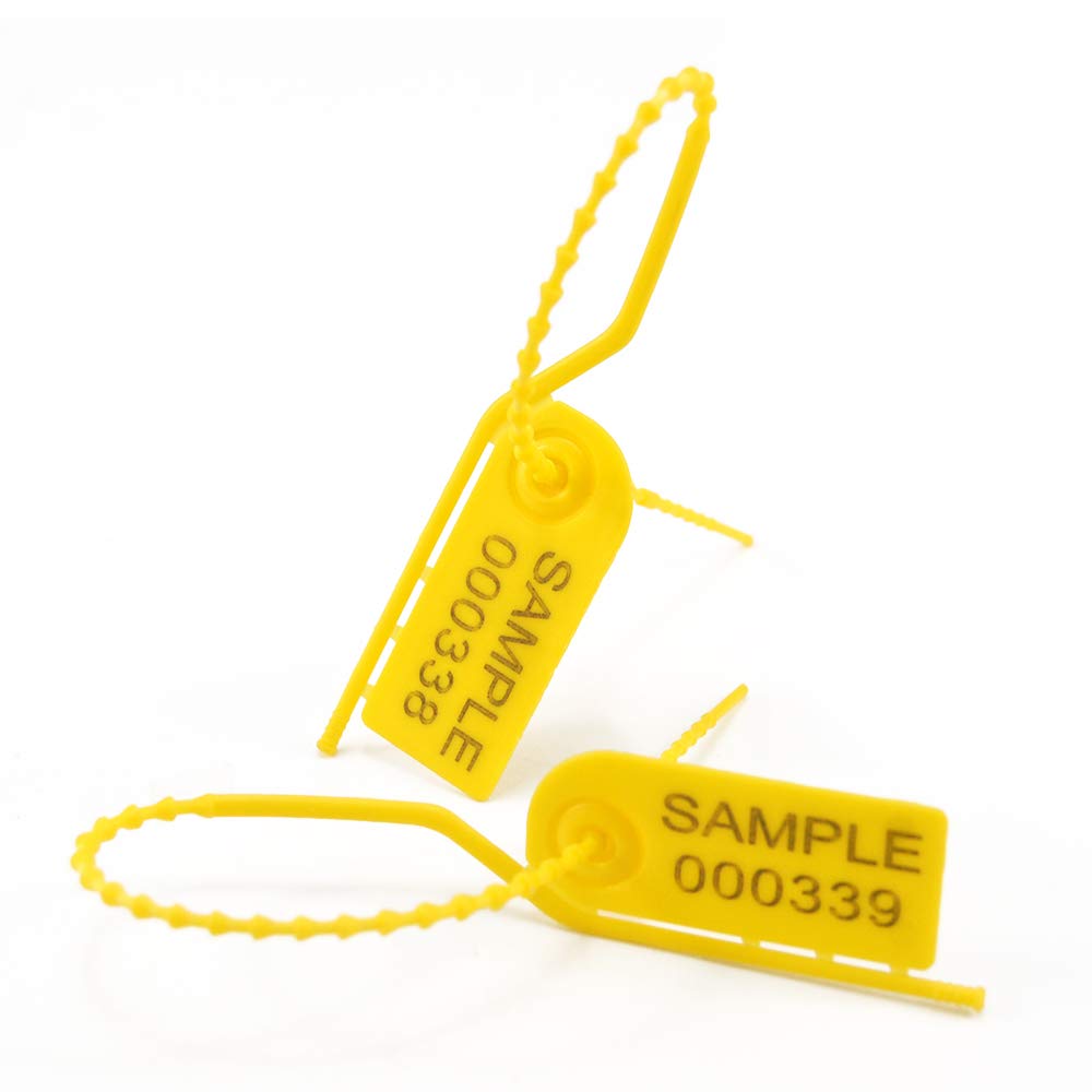 Wb Safety Seals Yellow 200 Plastic Anti-Tamper Seals Pull Tite Security Tags Numbered Tearing-Off Tag For Fire Extinguisher Luggage 210Mm(Yellow)