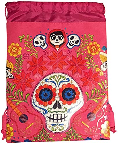 Disney Licensed COCO Sling Drawstring backpack Tote Bag w/Small Wallet (pink)2