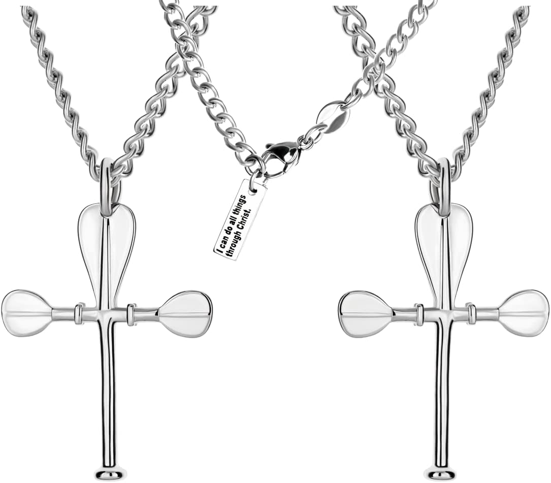 Shields of Strength Women's Paddle Cross Necklace - Philippians 4:13