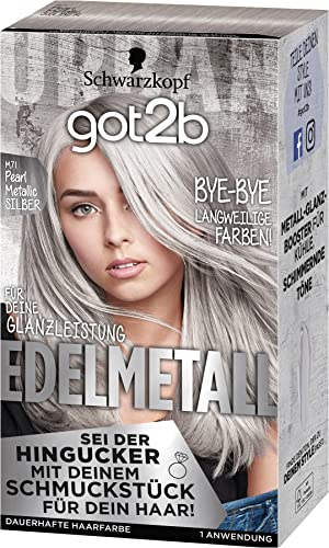 Foto von got2b Edelmetall M71 Pearl Metallic Silber Stufe, Haarfarbe mit Metall-Glanz-Booster für Kühle, 3 x 143 ml