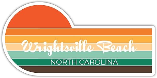 Wrightsville Beach North Carolina - Imán para nevera (4 x 2.25 pulgadas), diseño estético retro vintage de los años 70