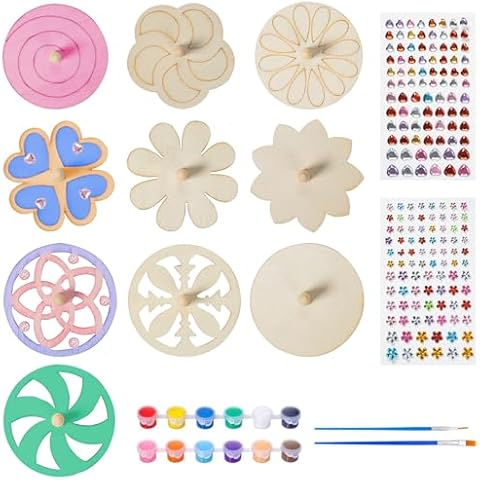 Prebarfun Wooden Spinning Top Craft Set Cover