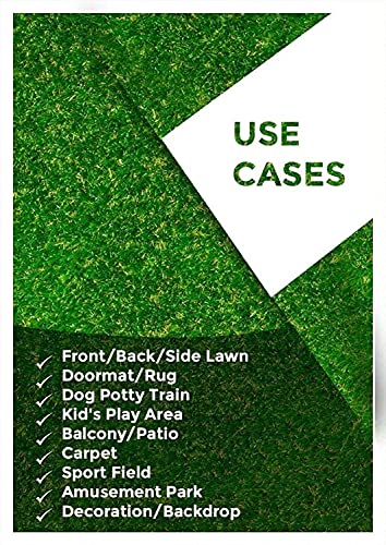 Image of High Density Artificial Grass, Artificial Grass Carpet, Grass Mat for Balcony, Terrace, Runner, Floor Mat, Heaviest Quality with 4 Layers Protection (1.5x7 feet)