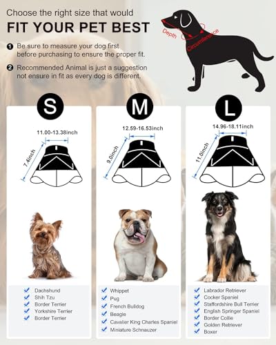 Soft Recovery Dog Cone Collar for After Surgery,Comfy Pet Cones With Adjustable Buckle,360°Protection to Prevent Wound Licking & Biting(Grey - Image 2