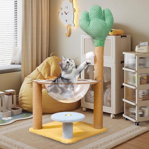 Arbre à chat escalade avec griffoir sisal et plateforme d'observation pour petit espace - 7