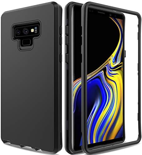 AMENQ Case for Galaxy Note 9, Heavy Duty Full Body Shockproof with Rugged Rubber TPU Bumper and Scratch Resistant PC Protective Armor Phone Cover for Samsung Galaxy Note 9 2018 (Black)