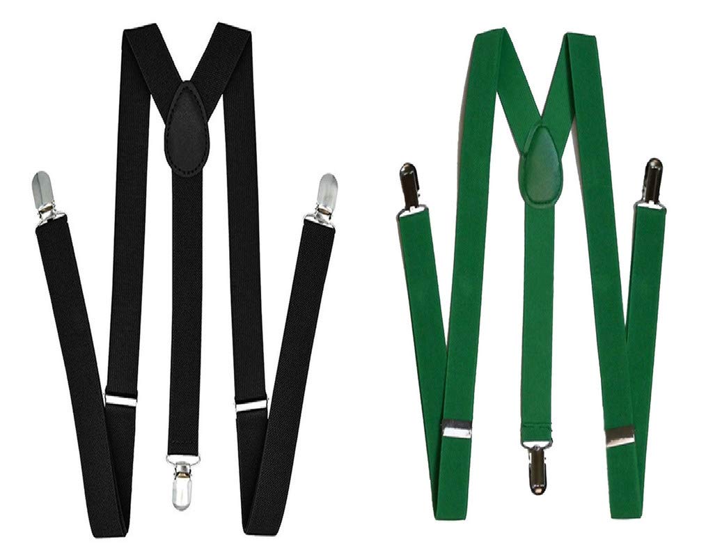 dressify Y Back Combo of Black & Green Adjustable Suspender For Men/Women-picture-12