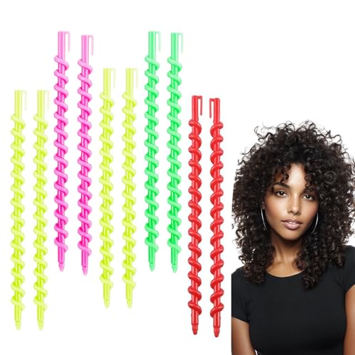 VinBee 112 Pcs Spiral Curlers for Natural Hair,Spiral Perm Rods for Long Hair,Short & Long Heatless Curlers,Barber Hairdressing Rollers and Plastic Salon Kit–Women's and Young Ladies'