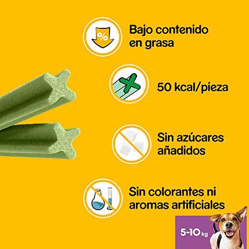 Pedigree Dentastix Fresh Snack Dental para la Higiene Oral y Contra el Mal Aliento de Perros Pequeños (4 paquetes de 28ud) 3 Snack dental para perros pequeños que favorece la higiene oral y contribuye a mejorar el aliento del perro, con un toque extra de frescor, gracias a su combinación de eucalipto y extracto de té verde
Está demostrado científicamente que darle un stick dental Dentastix a tu perro contribuye a la limpieza diaria de sus dientes y ayuda a mantener su aliento fresco
La combinación de su textura junto con sus ingredientes activos convierten a los palitos para perro Dentastix en el aliado perfecto para la limpieza completa de su boca