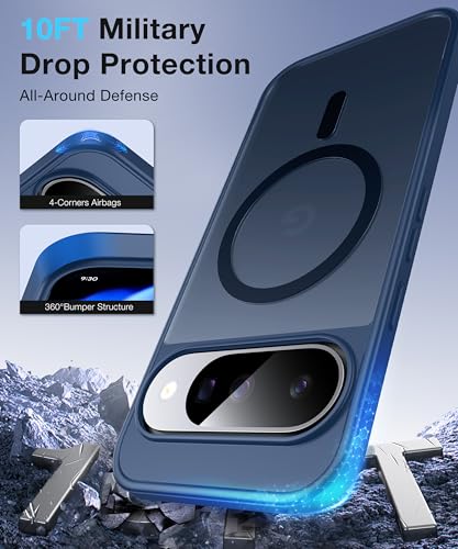 Image of [NO.1 Magnetic for Google Pixel 10 Case /Pixel 10 Pro Case with MagSafe[Military Grade Drop Tested][Translucent Matte][Anti-Fingerprint] Soft Silicone Bumper for Pixel 10 /10 Pro Phone Case,Blue