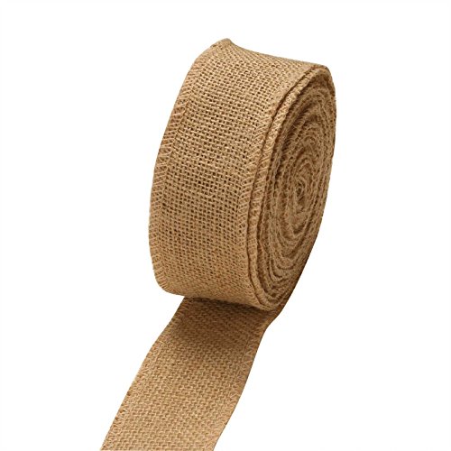 Toile de jute Vlovelife 10 m naturelle rouleau de tissu rustique toile de jute pure jute ruban garniture de ruban nœud à faire soi-même, 5 cm Cover