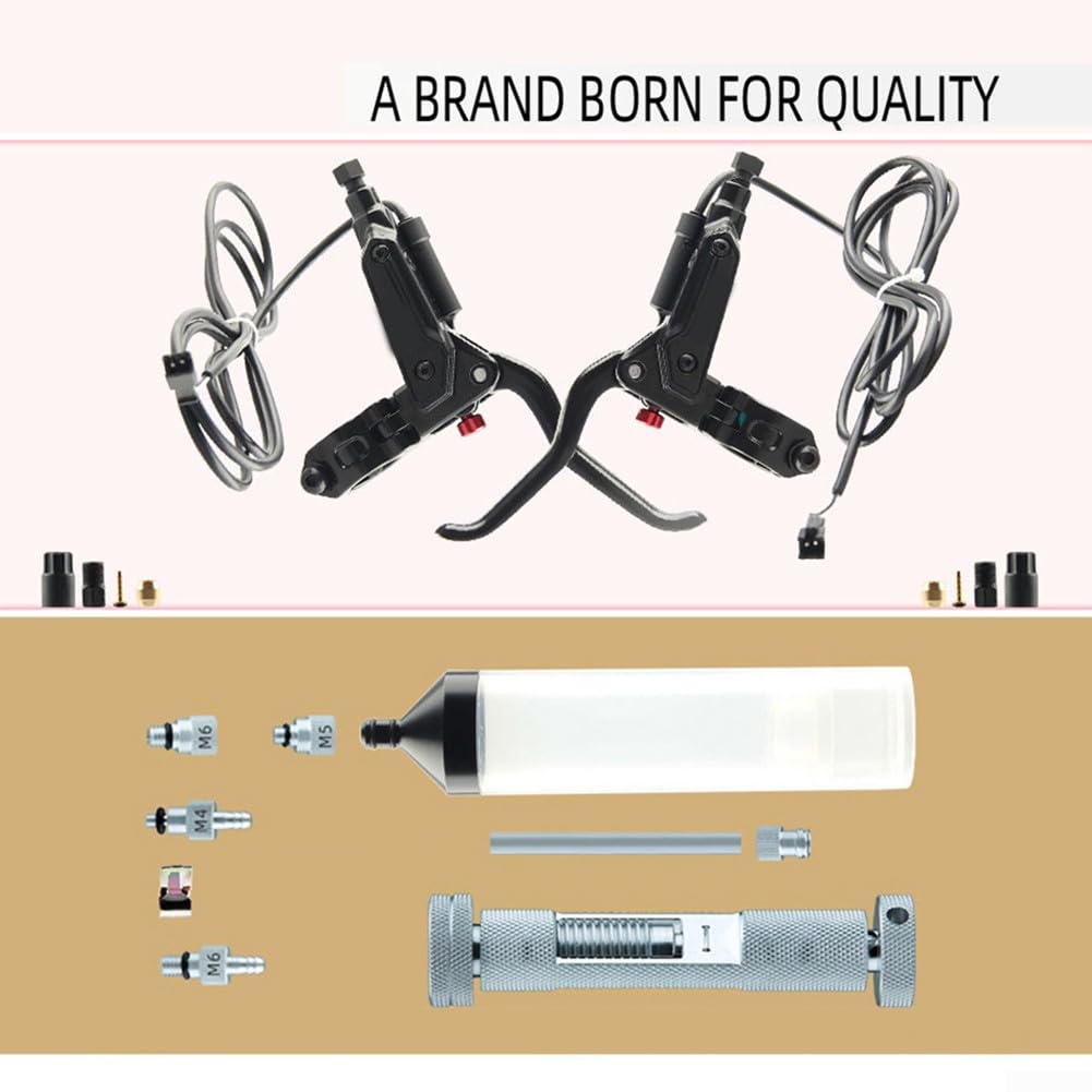 Juego de frenos de disco hidráulicos, freno hidráulico para bicicleta eléctrica Ebike, freno hidráulico SM, para scooters, tubo de 5 mm (derecha + herramienta)