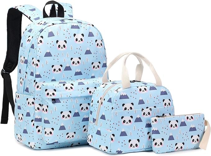 Image of 17-Inch School Backpack Set for Girls (3-in-1: Backpack + Lunch Bag + Pouch) | Padded Laptop Sleeve (Fits up to 16″) & Padded Shoulder Straps | Perfect for School, College & Travel