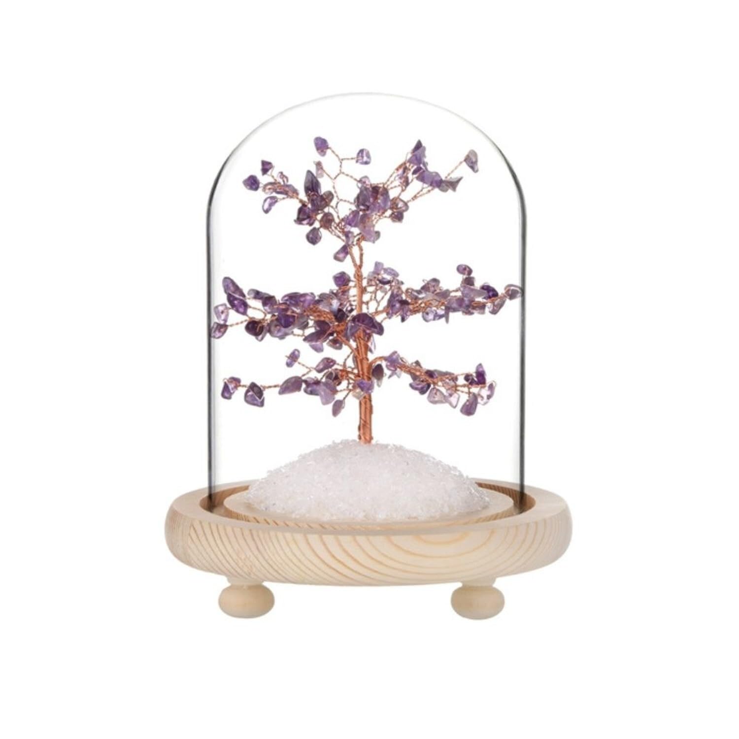 Arbre du Bonheur sous cloche Améthyste