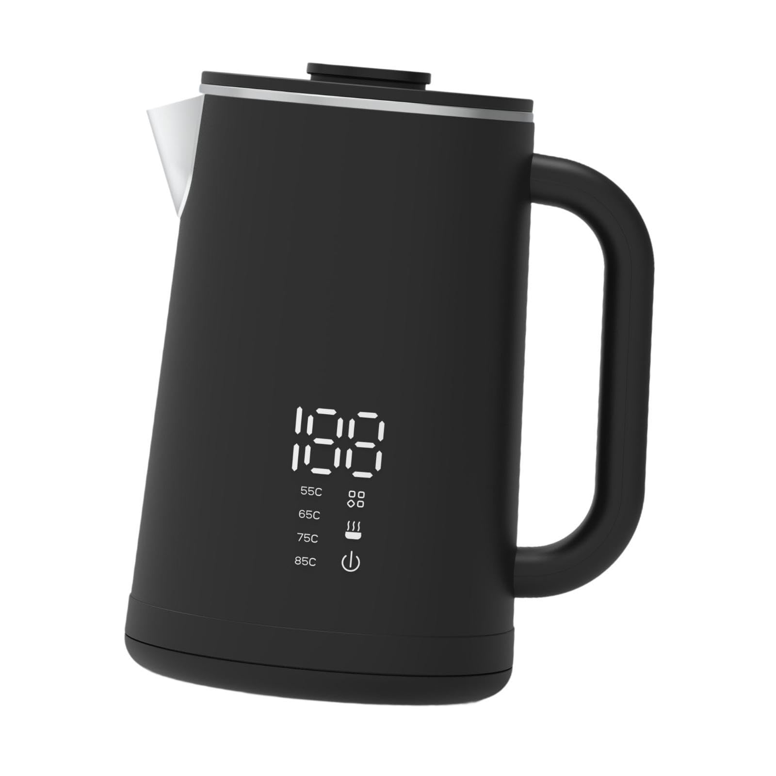 Bollitore Elettrico con Termostato Regolabile in Acciaio Inox Bollitore Ad Ebollizione Rapida con Display Temperatura Mantenimento Caldo Fino