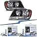 Jeep Grand Cherokee Black Headlights w/Clear Signal Light & Xenon Bulbs