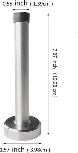 Miniatura 2 de Topes largos de puerta de acero inoxidable de 8 pulgadas, tope de puerta cepillado, resistencia de puerta anticolisión con absorbente de goma,