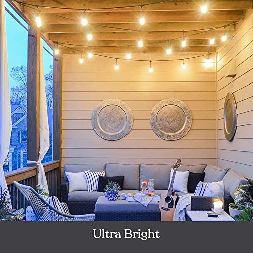 Brightech Ambience Pro Incandescent Outdoor String Lights - Commercial Grade Waterproof Patio Lights with 24 Ft Dimmable Edison Bulbs, Porch String Lights for Patio, Backyard, Christmas - 7 Bulbs 11W - Thumbnail 7