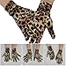 Xinsheinelry Stylish Leopards Print Gloves Soft Polyester for Men and Women Windproof Fashion
